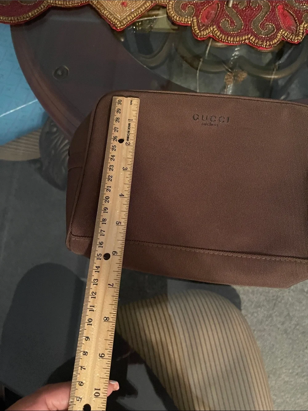 Gucci Brown Canvas Toiletry Organizer